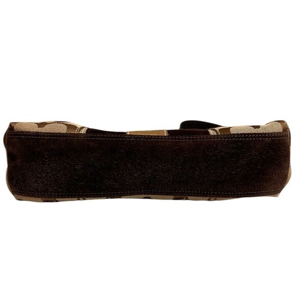 Coach Y2K Brown Signature Demi Suede East West Mini Bag - Picture 4 of 12